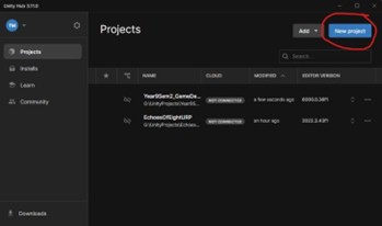 Creating a new project - step 1