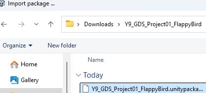Importing package - step 3