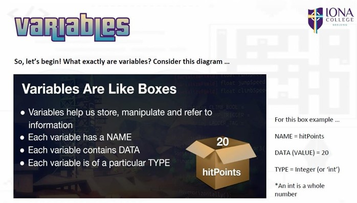 Variables slide 1