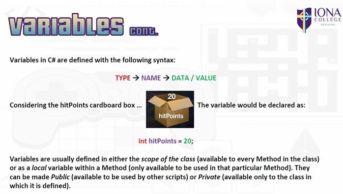 Variables slide 2