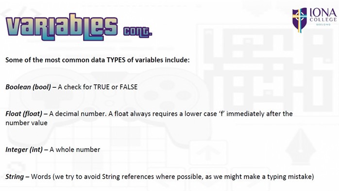 Variables slide 3